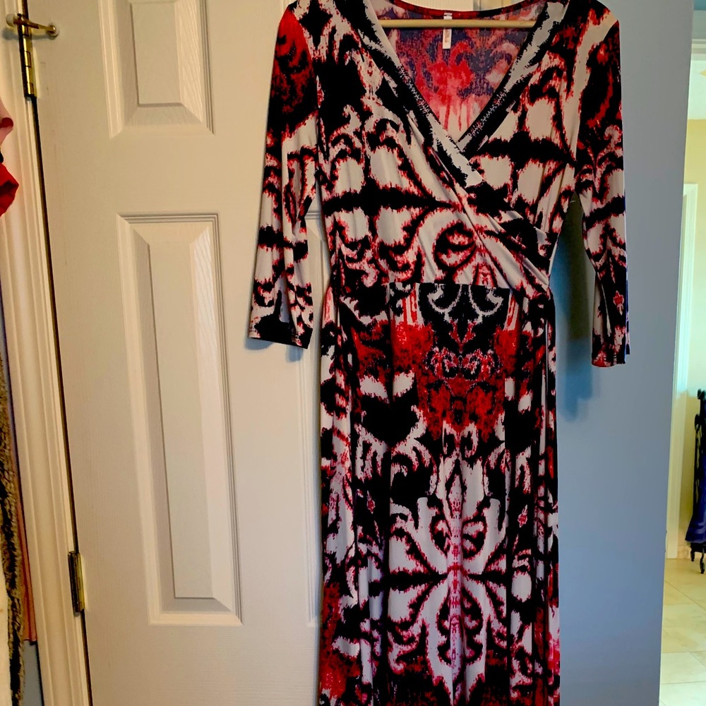 Pinkblush maternity small wrap maxi dress